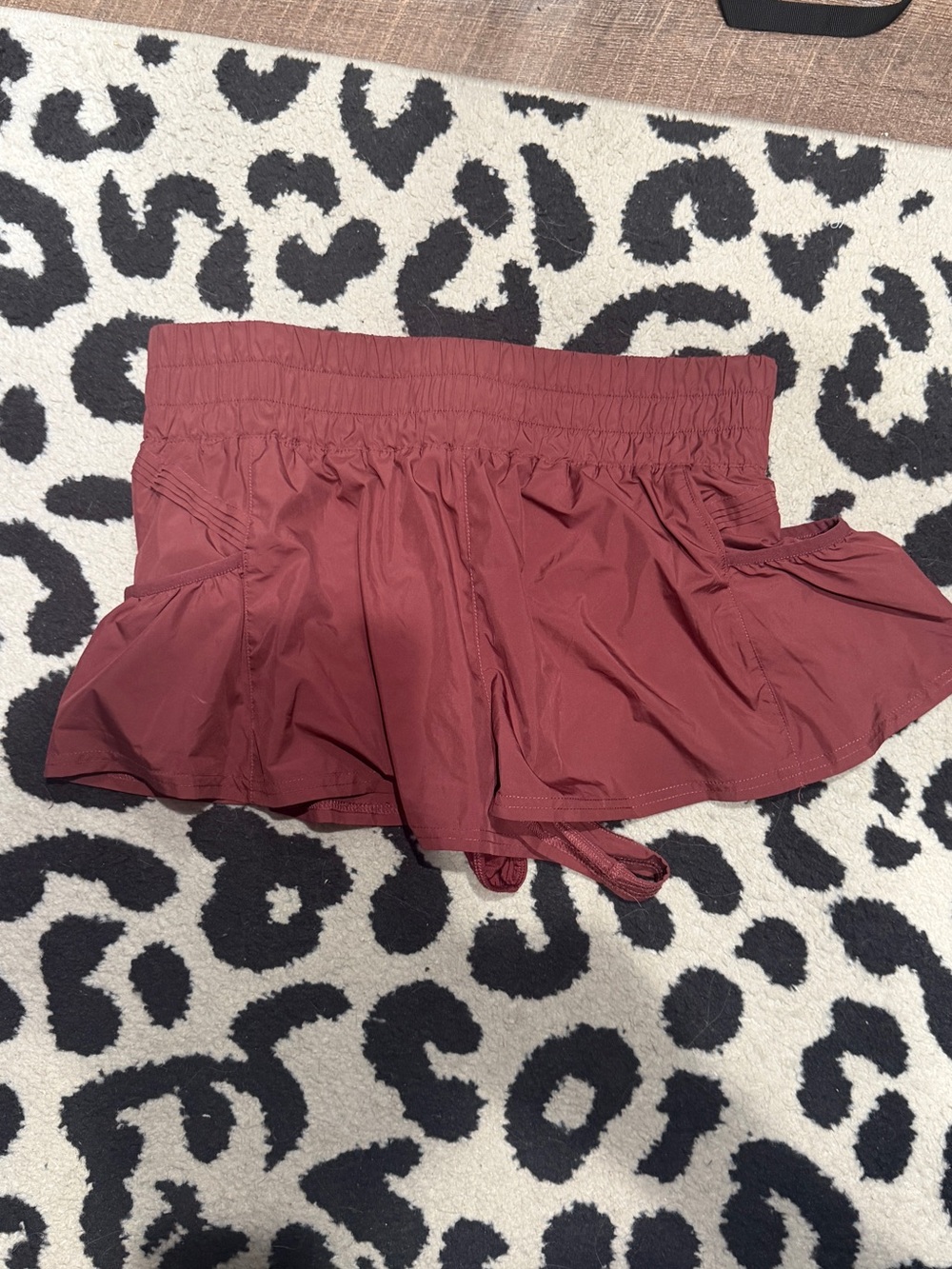 FP Movement by Free People Maroon Get Your Flirt On Shorts